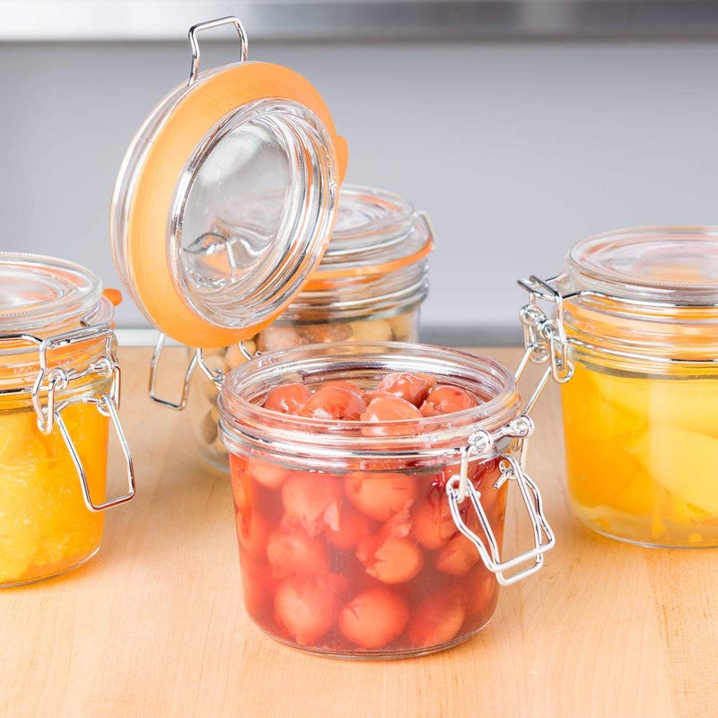 TableCraft CJS12 4-Piece Resealable Condiment Jar Set - Image 1